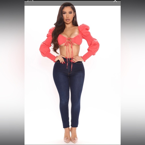NWT! Gotta Have you Coral Large crop‎ top - Picture 7 of 8